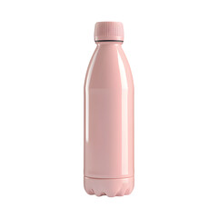 Fototapete - Light pink, glossy, insulated water bottle with a smooth surface, displayed against a black backdrop. The bottle has a modern, simple design.