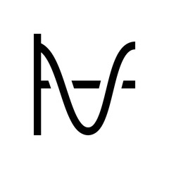 Poster - Illustration of a sine wave intersecting with a vertical and horizontal line on a white background design