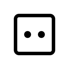 Poster - Illustration of a square with rounded corners containing two circular dots inside the square shape design