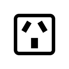 Poster - Illustration of a type i electrical outlet with three slots inside a rounded square in black and white