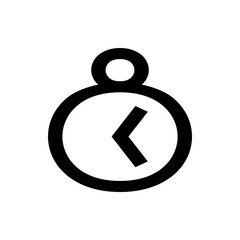 Poster - A simple black and white illustration of a clock with a short hand pointing to the left side of the clock face