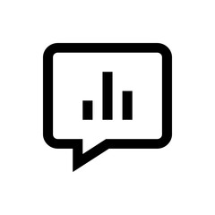 Poster - A speech bubble containing a bar graph with three bars of varying heights in a simple black outline