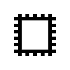 Poster - Illustration of a black rectangular frame with a toothed or crenellated edge design on a white background