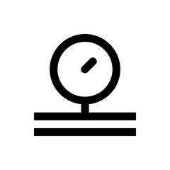 Poster - Illustration of a pressure gauge with a circular dial and a needle above two horizontal lines design