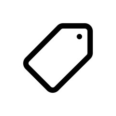 Poster - Illustration of a simple black and white tag with rounded corners and a small hole at the top right side