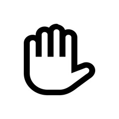Poster - Illustration of a stylized hand with four fingers and a thumb presented in a simple black outline