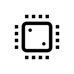 Poster - Illustration of a square chip with rounded corners and two dots inside surrounded by small squares on edges
