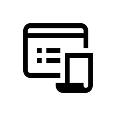 Poster - Icon depicting a document with bullet points and a smaller document overlayed in a simple black outline