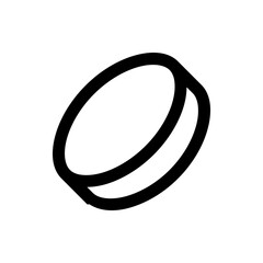 Poster - A stylized illustration of a round object with a thick outline and an inner line creating a hollow effect