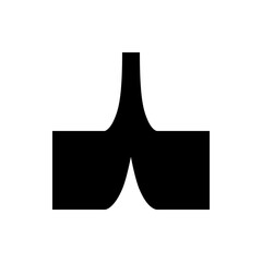 Poster - Illustration of a single black curly bracket symbol centered on a white background in a simple style