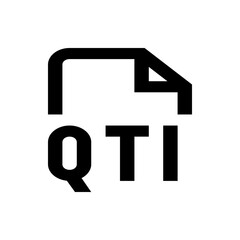 Poster - Illustration of a document icon with a folded corner and the letters qti displayed in bold typeface below