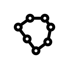 Poster - Black geometric shape composed of connected circles and lines forming an abstract constellation design concept