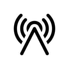 Poster - Illustration of a black antenna tower with three curved signal waves emanating from the top point