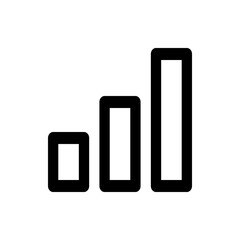 Poster - Three black outlined rectangles of varying heights arranged in ascending order on a white background