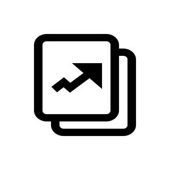 Poster - Black and white icon showing two overlapping documents with an arrow moving upwards and to the right