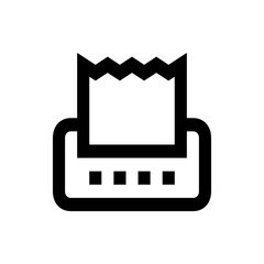 Poster - Illustration of a paper shredder with a jagged edge paper sticking out in a minimalist style design