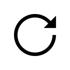 Aufkleber - A simple black circular arrow icon indicating rotation or refresh on a plain white background image view