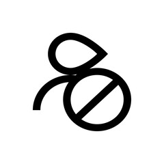 Poster - Abstract black line art depicting a stylized insect with a prohibition symbol overlaying its body design