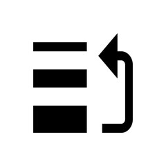 Aufkleber - Horizontal bars with an arrow turning back towards them indicating a return or undo action icon look