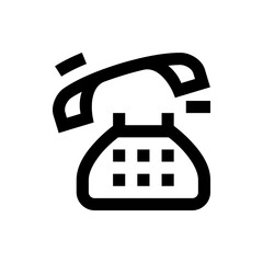 Poster - Illustration of a black telephone with the receiver off the hook and buttons on the front side design