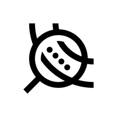 Poster - Circular design with intersecting lines and four dots arranged in a curved line pattern inside circle