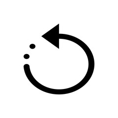 Aufkleber - Circular arrow pointing left with three dots indicating loading or refresh process in black color scheme