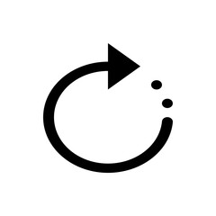Aufkleber - Circular arrow pointing right with three dots indicating loading or refresh on a white background view