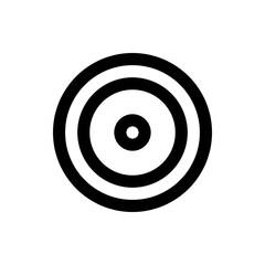 Poster - A graphic representation of concentric circles in black and white creating a target like visual pattern design