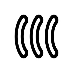Poster - Three identical curved lines stand vertically next to each other in a simple graphic illustration
