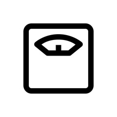 Poster - Illustration of a black and white bathroom scale with a rounded square outline and indicator at the top