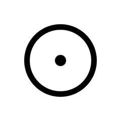 Poster - A simple illustration of a circle with a thick outline and a smaller filled circle in the center design