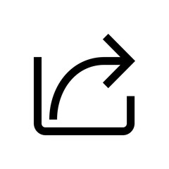 Poster - A simple black outline of an external link icon with an arrow exiting a square shape to the upper right