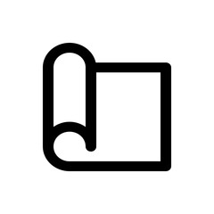 Poster - Illustration of a rolled up document or paper with a clean and minimalist design in black and white style