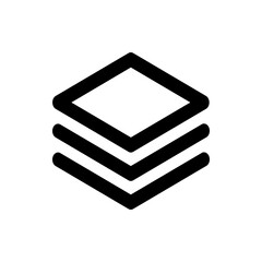 Poster - Illustration of three stacked rhombus shapes with rounded edges in a simple black and white design style