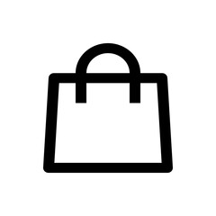 Poster - Illustration of a simple black and white shopping bag with a rounded handle and rectangular body design element