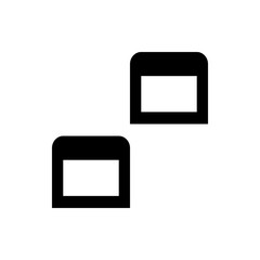 Poster - Two black rounded rectangle shapes with white rectangular interiors on a white isolated background visual