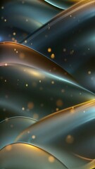 Wall Mural - Festive abstract wallpaper with flowing lines, neon waves, shimmering particles and golden bokeh lights. Loop animation, seamless endless vertical footage.