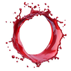 Aufkleber - Dynamic circular splash of rich red liquid against a pristine white backdrop