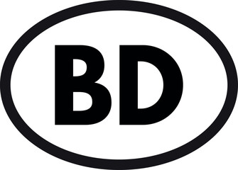 Poster - Bangladesh country code icon . Bangladesh abbreviation icon . Bangladesh domain name icon . Vector