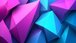 © Tora - Abstract polygonal shapes clustered together with pink and blue lighting effects creating depth and geometric patterns