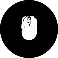 Poster - Sleek wireless mouse silhouette, a modern digital work tool illustration