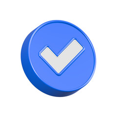 Fototapete - check mark approve icon check list 3d rendering