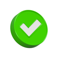 Fototapete - check mark approve icon check list 3d rendering