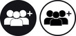 © cool vp - Create new group icon set in two styles . Create group icon . Add user icon . Vector illustration