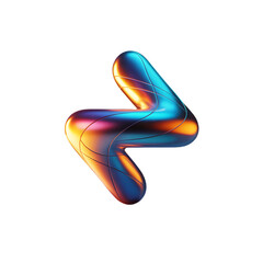 Fototapete - An iridescent twisted form evokes futuristic energy flow and digital on transparent background
