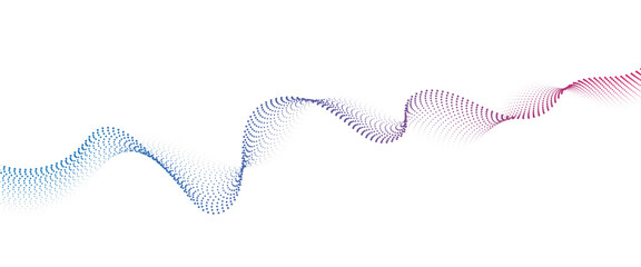 Poster - flowing dot wave halftone gradient pattern on transparent background