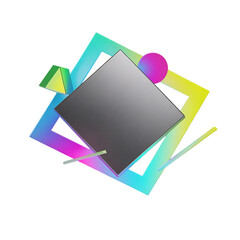 Fototapete - Geometric shapes in a playful dance vibrant gradients and crisp lines on transparent background