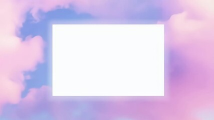 Wall Mural - Blank Frame on Soft Pastel Cloud Background