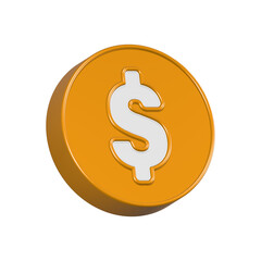 Fototapete - Dollar coin sign button 3d rendering 