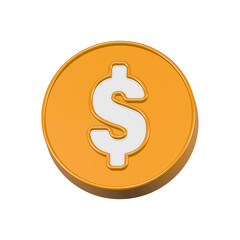 Fototapete - Dollar coin sign button 3d rendering 